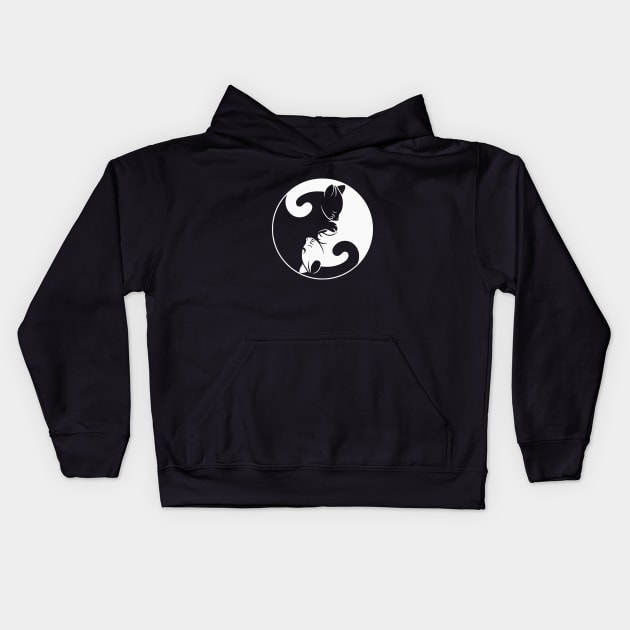 Cat Ying and Yang Kids Hoodie by valsymot